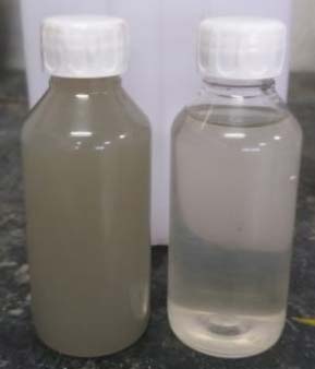 result of raw bleaching n clear effluent